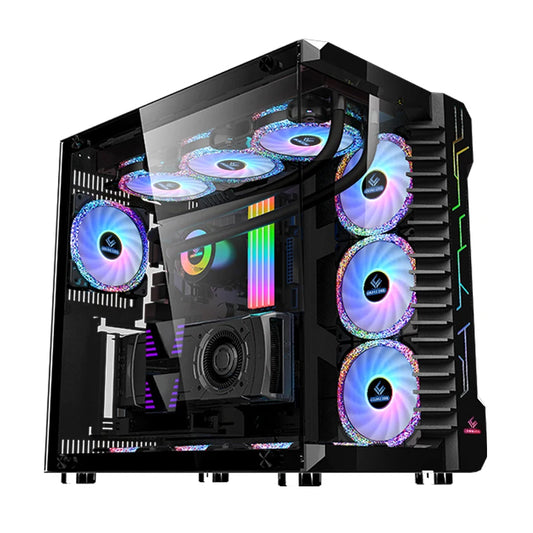 High Quality ATX Chassis Desktop Black Tempered Glass PC Gaming Computer Case Full Towers CPU Casing Computer Cabinet