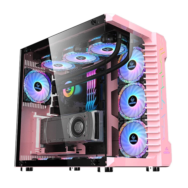 High Quality ATX Chassis Desktop Black Tempered Glass PC Gaming Computer Case Full Towers CPU Casing Computer Cabinet