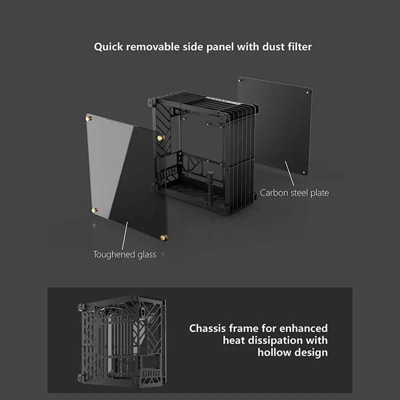 Lovingcool Open Style Support 240 Water Cooling PC Chassis Micro ATX Mini ITX CPU Casing Computer Gaming PC Case RGB with Fans