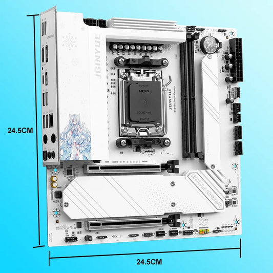 JGINYUE B650M Snow Dream AM5 DDR5 ARGB M-ATX Motherboard For Gaming PCIe 4.0×4 M.2 For CPU 9700X/9900X/7800X3D gaming pc DIY