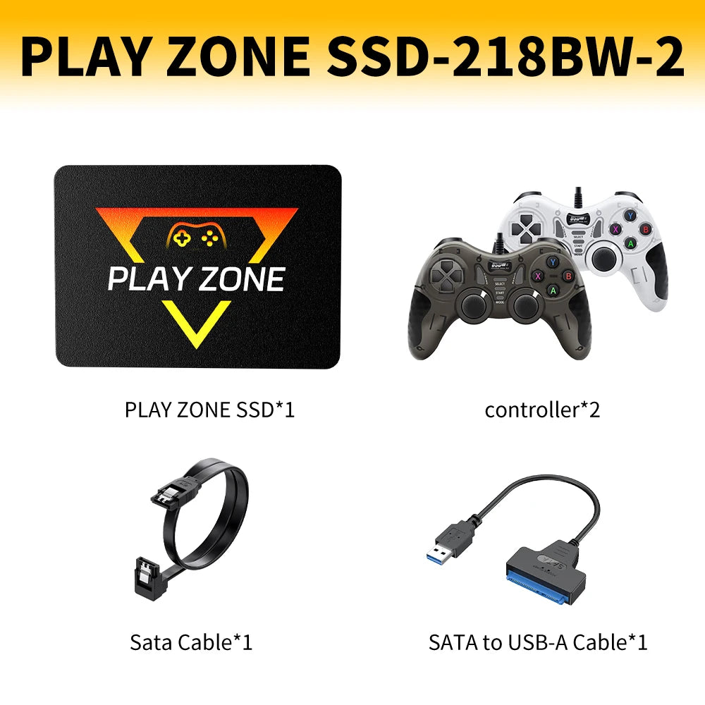 Play Zone 1TB SSD Launchbox&Playnite&Retrobat OS Game Console with 16000+Games for PS5/PS4/Switch/XBOX/PS3/PS2 for Win PC/Laptop