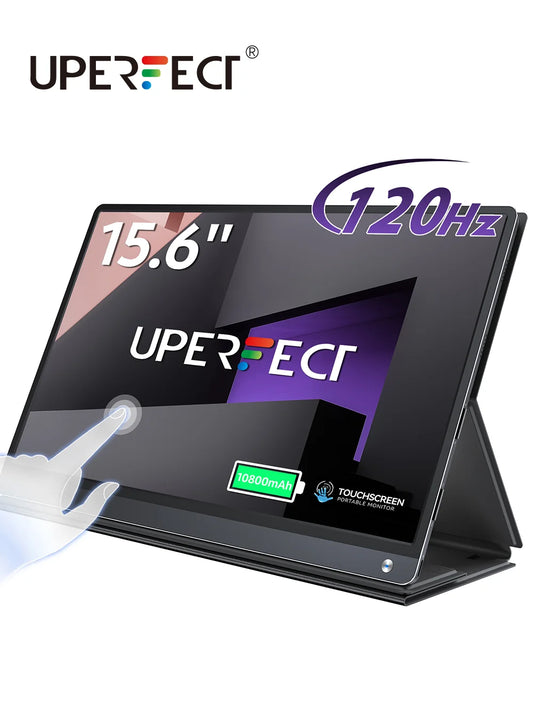 UPERFECT UTravel G16 120Hz Gaming Monitor With Touchscreen 10800mAh Battery USB C HDMI For Steam Deck XBOX PS5 Switch PC Display