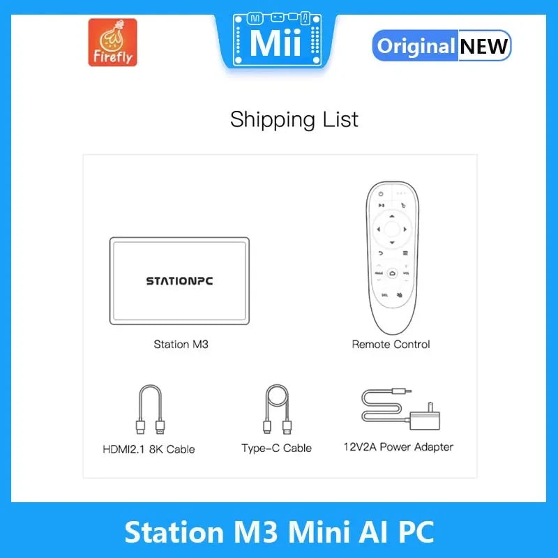 Station PC M3 Mini Gaming PC Free SDK Open Source 1080p/4k/8k Hd Display, 8-Core Processor Multiple Interfaces RK3588S