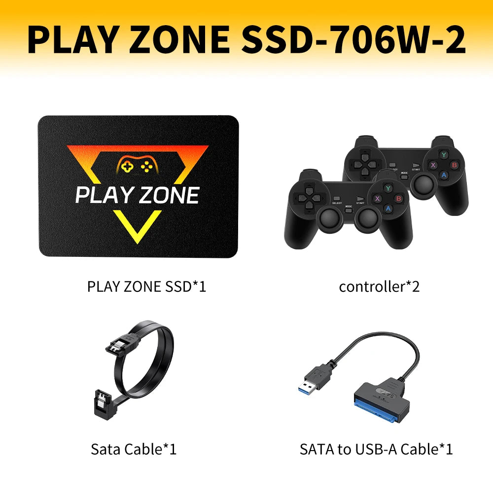 Play Zone 1TB SSD Launchbox&Playnite&Retrobat OS Game Console with 16000+Games for PS5/PS4/Switch/XBOX/PS3/PS2 for Win PC/Laptop