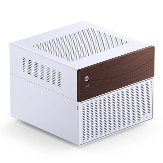 JONSBO N4 NAS Computer Case Walnut Trim M-ATX Motherboard SFX Support 6 Large + 2 Small HDD Bays 120mm Fan for PC Gaming