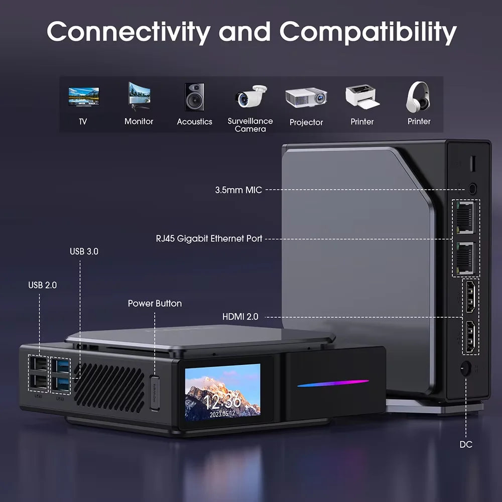 Mini Computer PC Intel Processor Alder Lake N100 N150 4K HD DP Win11 16Gb DDR4 512Gb NVMe SSD Mini Office Gaming Pc