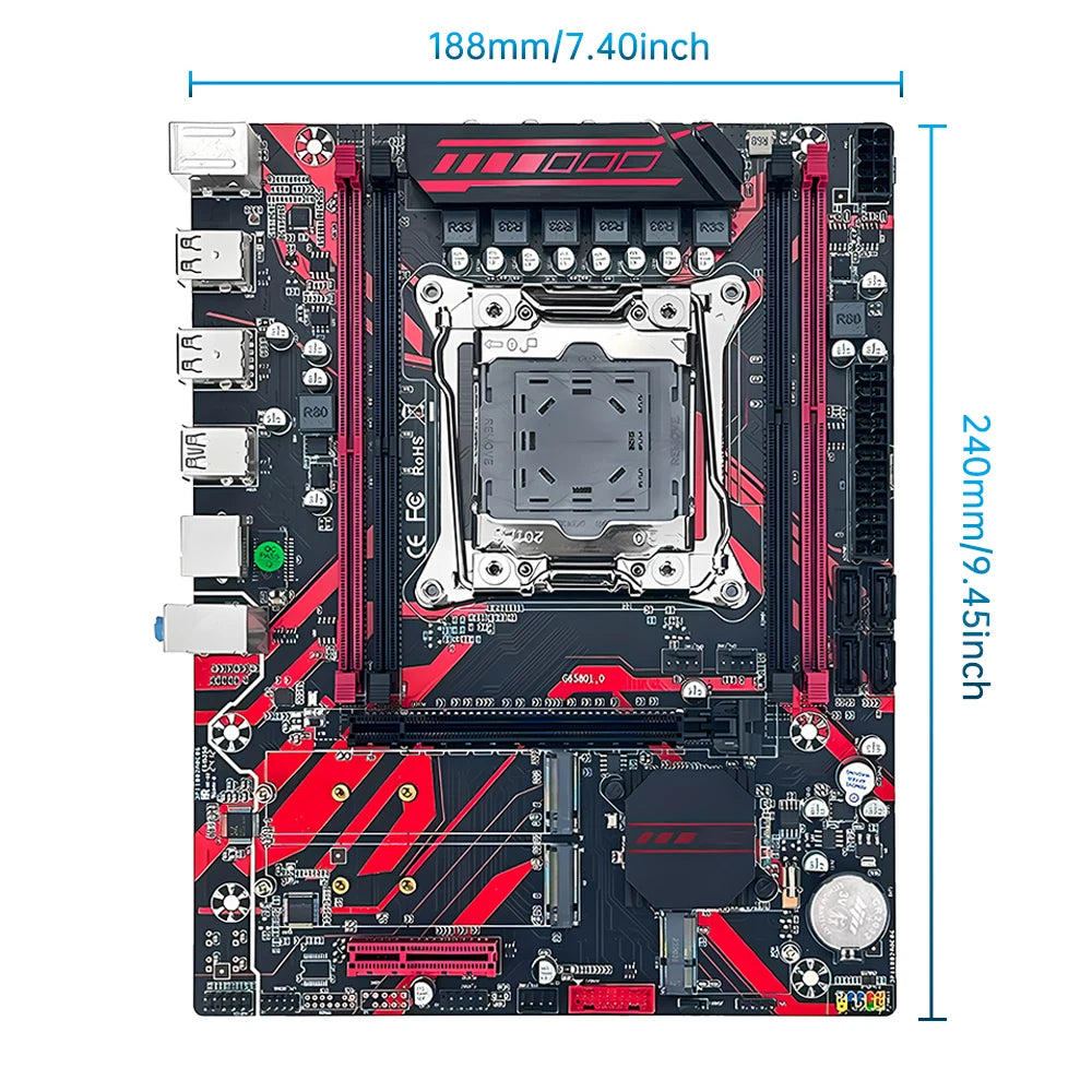 SOYO X99 DDR4 Red Game Motherboard Set with E5 2680 V4 LGA2011-3 2680v4 CPU 16GB(8GB*2) 2133MHz DDR4 REG ECC RAM Memory KIT