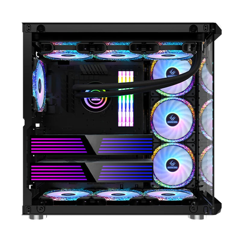 High Quality ATX Chassis Desktop Black Tempered Glass PC Gaming Computer Case Full Towers CPU Casing Computer Cabinet