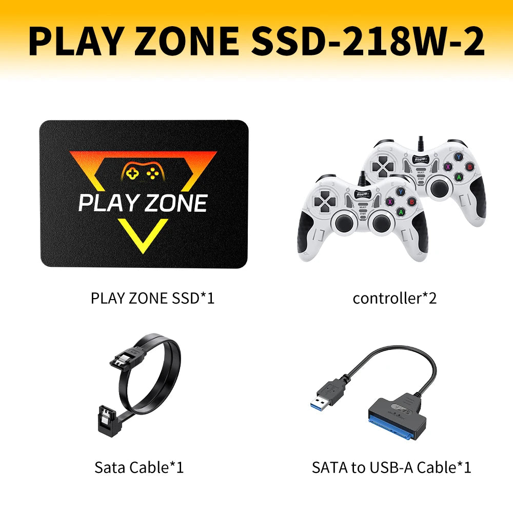 Play Zone 1TB SSD Launchbox&Playnite&Retrobat OS Game Console with 16000+Games for PS5/PS4/Switch/XBOX/PS3/PS2 for Win PC/Laptop